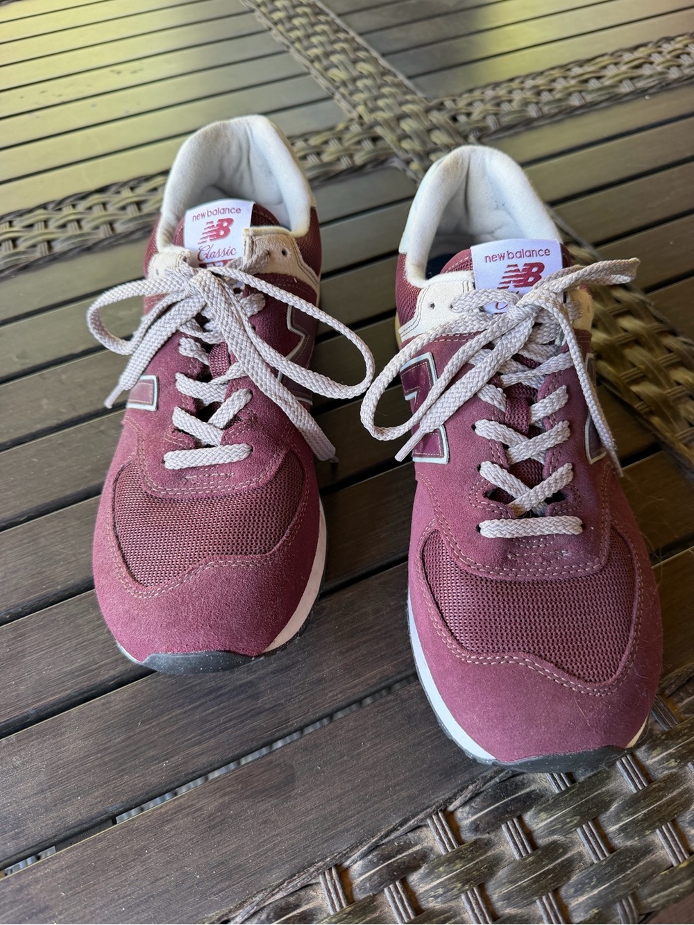 New Balance Men’s Sneakers in Burgundy with White Accents